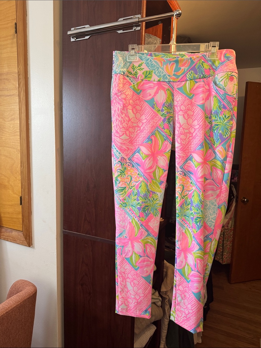 Lilly Pulitzer Pink Floral Patchwork Leggings